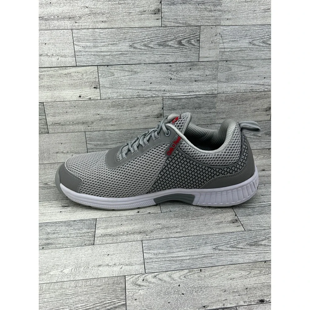 Orthofeet Edgewater 618 Men Sz Wide 11.5 2E Gray Mesh Walking‎ Shoes Sneakers